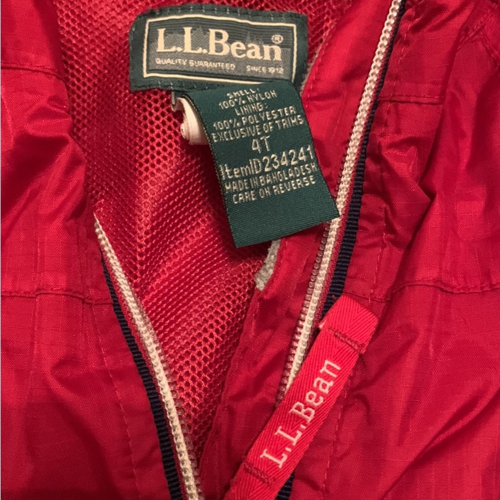 Kids LL Bean rain jacket 4T
